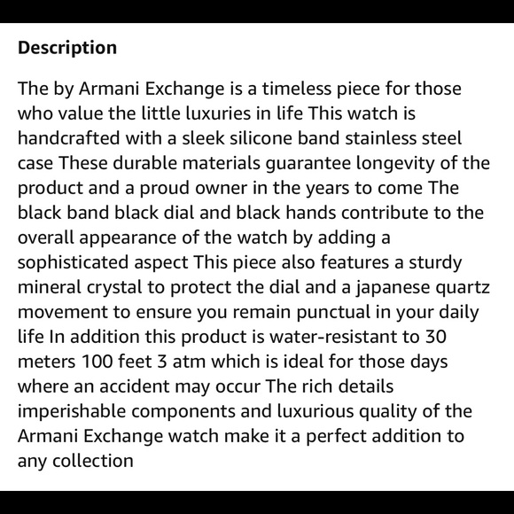 Armani Exchange Homme Ax2610 Black Silicone Watch - Picture 10 of 10